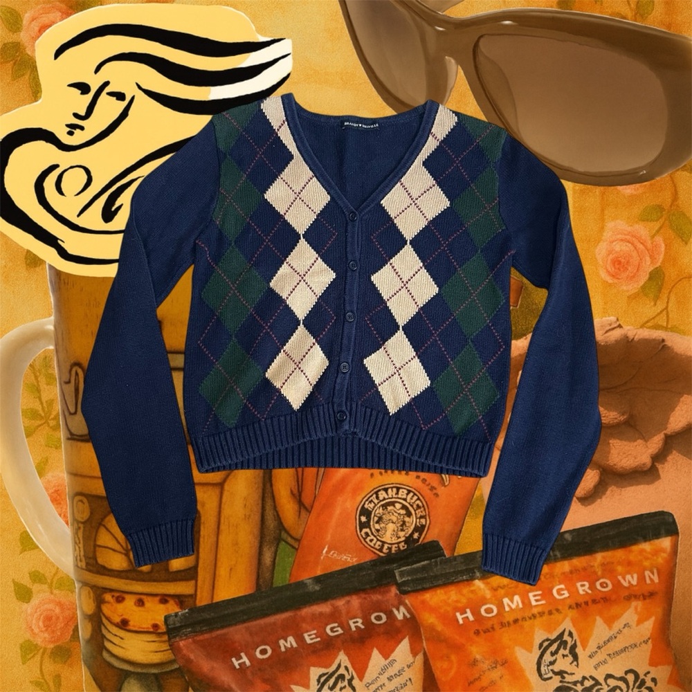 Brabdy Melville Argyle Cardigan Sweater